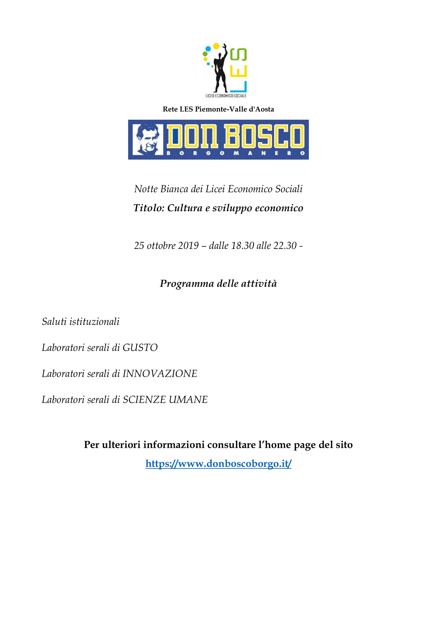 Istituto Don Bosco Borgomanero Notte Bianca LES 2019 1